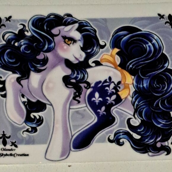 Fleur rectangle pony horse sticker - Picture 1 of 3